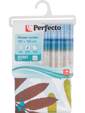 Штора для ванной комнаты 180х180 с кольцами PERFECTO LINEA Secret