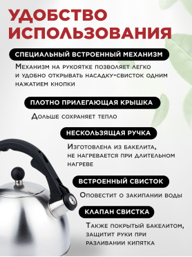 Чайник со свистком PERFECTO LINEA Melissa 2,5 л 
