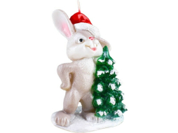 Свеча Кролик новогодний 12х7,5 см 