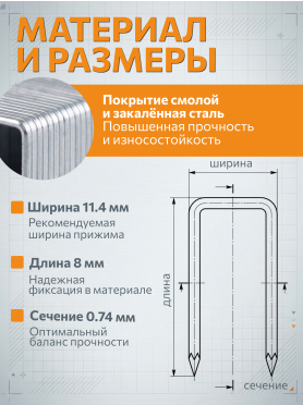 Скобы закалённые тип 53 STARTUL Profi