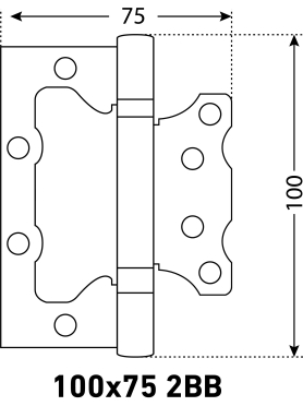 Петля дверная бабочка накладная АЛЛЮР 2BB