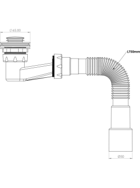 Сифон для душевого поддона D65 мм AV ENGINEERING 