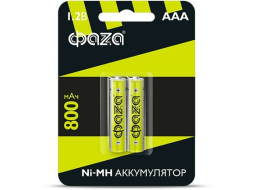 Аккумулятор ААА Ni-MH ФАZA 800 мАч 1,2В 2 штуки 