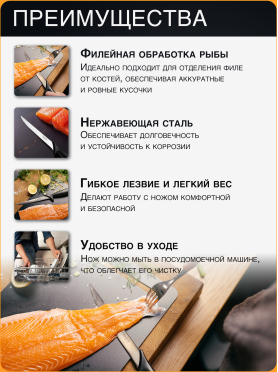 Нож филейный FISKARS Essential 