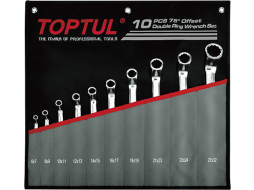 Набор ключей накидных 6-27 мм 75° 10 предметов TOPTUL 