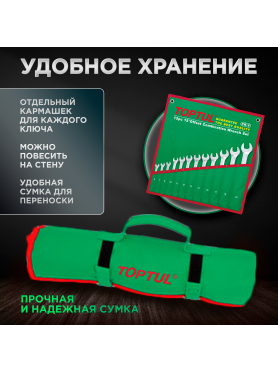 Набор ключей комбинированных 6-22 мм 12 предметов TOPTUL 