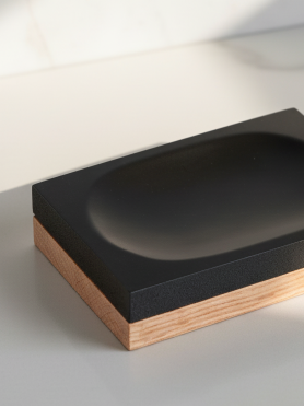 Мыльница PERFECTO LINEA Wood Bliss черная 