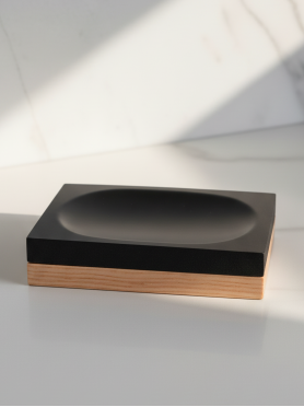 Мыльница PERFECTO LINEA Wood Bliss черная 