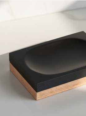 Мыльница PERFECTO LINEA Wood Bliss черная 