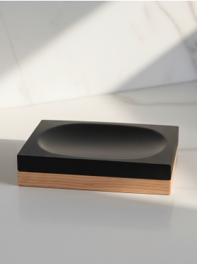 Мыльница PERFECTO LINEA Wood Bliss черная 