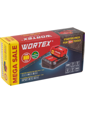 Комплект аккумулятор 18В 4Ач и зарядное устройство WORTEX XLT SET 