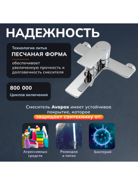 Смеситель для ванны AVAPAX серия Weser хром 