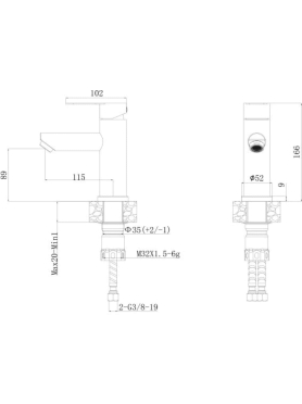 Смеситель для умывальника AVAPAX серия Elbe сатин 
