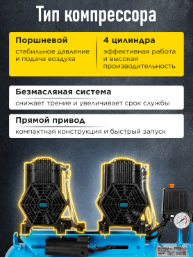Компрессор безмасляный DGM AC-450F 