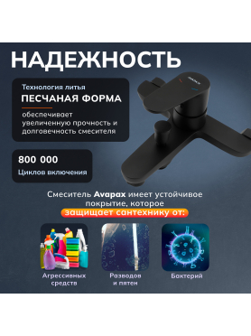 Смеситель для ванны AVAPAX серия Mosel черный 