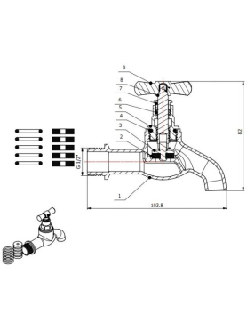 Кран водоразборный 1/2" наружная резьба AV ENGINEERING