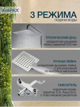 Душевая стойка AVAPAX серия Weser хром 
