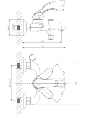 Смеситель для ванны A-FIVE Iris хром (А5-0232)
