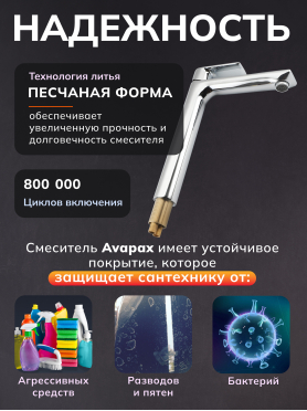Смеситель для умывальника AVAPAX Weser хром 