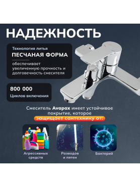 Смеситель для ванны AVAPAX серия Rhein хром 