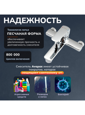 Смеситель для ванны AVAPAX серия Main хром 