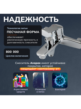 Смеситель для ванны AVAPAX серия Neckar хром 
