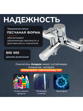 Смеситель для ванны AVAPAX серия Aller хром 