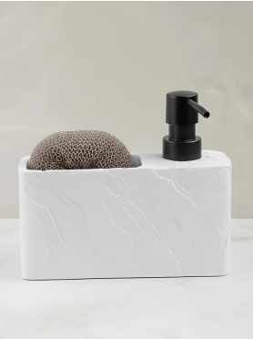 Дозатор для жидкого мыла с подставкой для губки PERFECTO LINEA Pearl