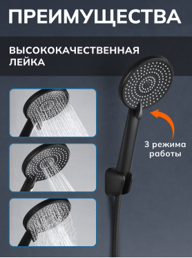 Смеситель для ванны AVAPAX серия Rhein черный 