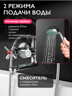 Смеситель для ванны ECONOCE серия 420 