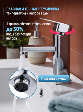 Смеситель для умывальника ECONOCE серия 210 