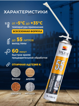 Пена монтажная SOLIDE Foam 55 750 мл 
