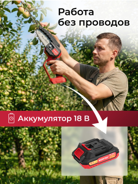 Пила цепная аккумуляторная WORTEX LX CEC 2518-1 ALL1