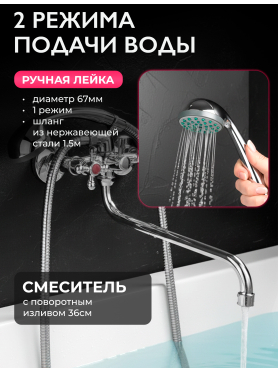 Смеситель для ванны ECONOCE серия 490 