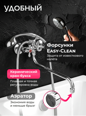 Смеситель для ванны ECONOCE серия 480 