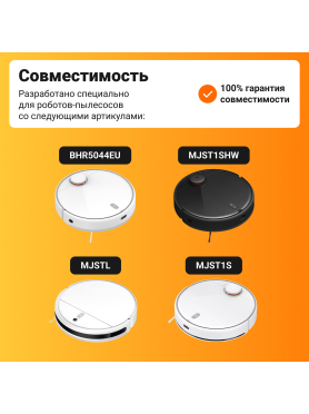 Набор расходных материалов (щетки, валик, салфетки, фильтры) для робота-пылесоса Xiaomi серии Vacuum Mop 2 Pro BRUNER 