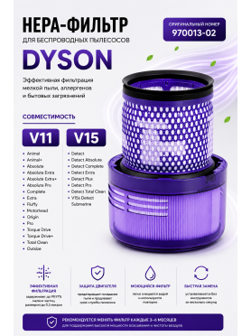 HEPA-фильтр для пылесосов Dyson V11 и V15 BRUNER 