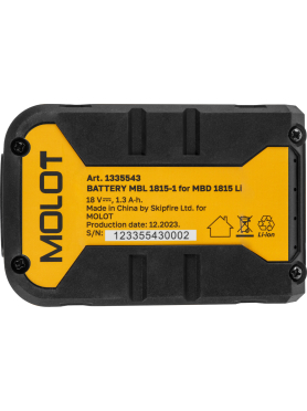 Аккумулятор 18 В 1,3 Ач Li-Ion MOLOT MBL 1815-1 