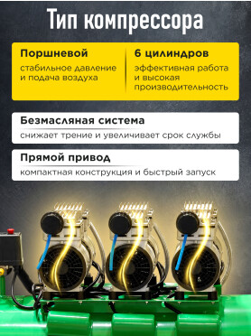 Компрессор безмасляный ECO AE-100-OF1 