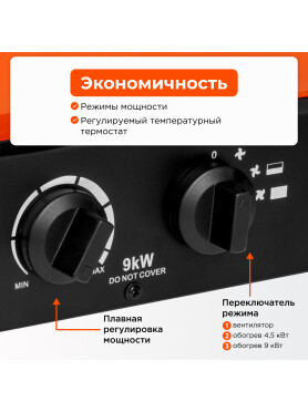 Пушка тепловая электрическая ECOTERM EHR-09/3G 