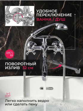 Смеситель для ванны ECONOCE серия 410 