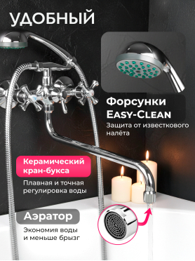 Смеситель для ванны ECONOCE серия 410 