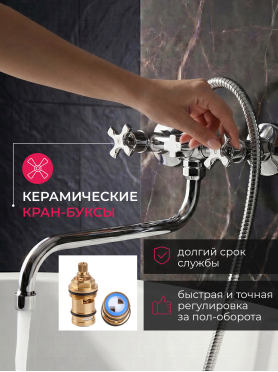 Смеситель для ванны ECONOCE серия 600 