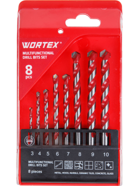 Набор сверл универсальных 3-10 мм 8 штук  WORTEX 