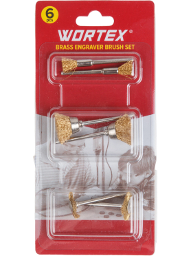 Набор щеток для гравера латунных WORTEX 6 предметов 