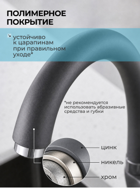 Смеситель для кухни ECONOCE серия 690 черный 