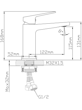 Смеситель для умывальника AV ENGINEERING Pos 