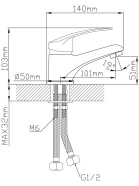 Смеситель для умывальника AV ENGINEERING Shu 