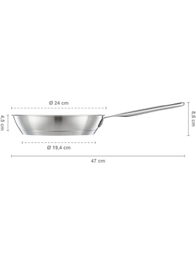 Сковорода из нержавеющей стали 24 см FISKARS All Steel Pure 