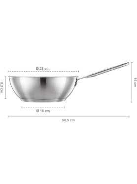 Сковорода ВОК из нержавеющей стали 28 см FISKARS All Steel Pure 